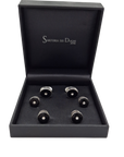 Adone Stud Set Cufflinks. Handmade from the highest quality materials, each pair combines elegance, precision and personality, reflecting the excellence of italian craftsmanship. Material: Brass palladium plated.- Sartoria Dei Duchi - Atri