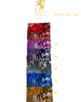 Color swatch with floral patterns and Sartoria Dei Duchi - Atribranding on a white background