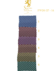 Multicolored fabric swatch with measurement scale on a white background, featuring the Sartoria Dei Duchi - Atri brand.