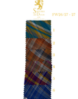 Textured fabric swatch with plaid pattern and measurement scale, featuring Sartoria Dei Duchi - Atri
logo.