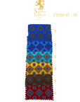 Color swatch with geometric pattern and Sartoria Dei Duchi - Atri branding