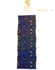 Paisley patterned fabric swatch with Sartoria Dei Duchi - Atri logo and product code on a white background