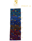 Textured fabric swatch with floral pattern and measurement scale on a white background, featuring the Sartoria Dei Duchi - Atri brand.