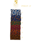 Color swatch with a patterned fabric and Sartoria del Duchi branding.