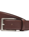 Handcrafted Tumbled Belt - Chocolate. Tumbled and dyed calf leather. A 120cm waist measurement corresponds to a size 60 pant. Total belt length (including buckle) is 135cm. 3.5cm metal buckle with a brushed finish. The belt is adjustable with a screw on the back and is very easy to cut.- Sartoria Dei Duchi - Atri