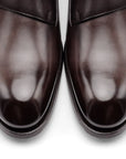 Leonardo - Chocolate Antiqued. Comfortable fit. Smooth calfskin. Tuscan tanned. 9mm sole. 27mm heel height. Tuscan leather. Blake construction with bottom stitching.- Sartoria Dei Duchi - Atri