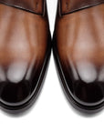 Leonardo - Cognac Antiqued. Last: Venice - Comfortable fit. Smooth Calf. Smooth calfskin. Tuscan tanned. 9mm sole. 27mm heel height. Tuscan leather. Blake construction with bottom stitching.- Sartoria Dei Duchi - Atri
