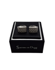 Swarowski Cufflinks. Handmade from the highest quality materials, each pair combines elegance, precision and personality, reflecting the excellence of italian craftsmanship. Material: Brass palladium plated.- Sartoria Dei Duchi - Atri