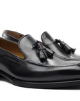 Umberto Charcoal Antiqued. Crust Calf. White full/grain calfskin. Tuscan tanned. Hand-dyed and antiqued leather. 9mm sole. 27mm heel height. Tuscan leather. Blake construction with bottom stitching. - Sartoria Dei Duchi - Atri