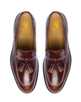 Umberto - Tobacco Antiqued. Pointed toe. Crust Calf. White full/grain calfskin. Tuscan tanned. Hand-dyed and antiqued leather. 9mm sole. 27mm heel height. Tuscan leather. Blake construction with bottom stitching. - Sartoria Dei Duchi - Atri
