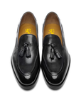 Umberto - Charcoal Antiqued. Pointed toe. Crust Calf. White full/grain calfskin. Tuscan tanned. Hand-dyed and antiqued leather. 9mm sole. 27mm heel height. Tuscan leather. Blake construction with bottom stitching.- Sartoria Dei Duchi - Atri