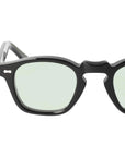 Cord Eco Black Light Green.FRAME Square framed. Italian Bio-Acetate. 100% Recyclable. Handcrafted in Italy. Bio-Based lenses. 100% UV Protection. Filter: Category 1-2-3.FIT: Narrow-44-23-145. Made in Italy. - Dei Duchi