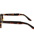 Tortoiseshell sunglasses with 'Ted Eyewear' branding on a light gray background. - Dei Duchi