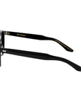 Black sunglasses with dark lenses on a light gray background. - DEI DUCHI