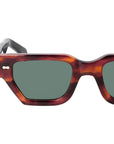 Sunglasses with tortoiseshell frame and dark lenses on a white background. - DEI DUCHI