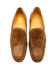 Loafers 100% MADE IN ITALY, in soft suede calfskin,  bottom with lightweight leather sole, BLAKE stitching  and leather bombé bottom. The color is coffee brown,  easy to match..  Process: blake   Leather: suede calfskin     Colour: brown coffee    Lining: calf leather   Bottom: bumble leather   Insole: leather Handcrafted shoes, made in Italy with genuine 100%  Italian leather - Sartoria Dei Duchi-Atri