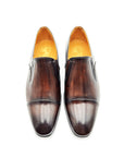 Loafers in 100% made in Italy leather velour crust colored and antiqued by hand, brown color, with light calfskin interior. In Blake processing the shoe is mounted on the shape and with a machine called "Blake" the sole is sewn to the insole and upper. Process: blake - Leather: Crust Antiqued By Hand Color: Brown - Lining: White Calf Leather - Bottoms: Closed Leather - Insole: Blake Leather Handcrafted shoes, made in Italy with genuine 100% Italian leather - Sartoria Dei Duchi-Atri
