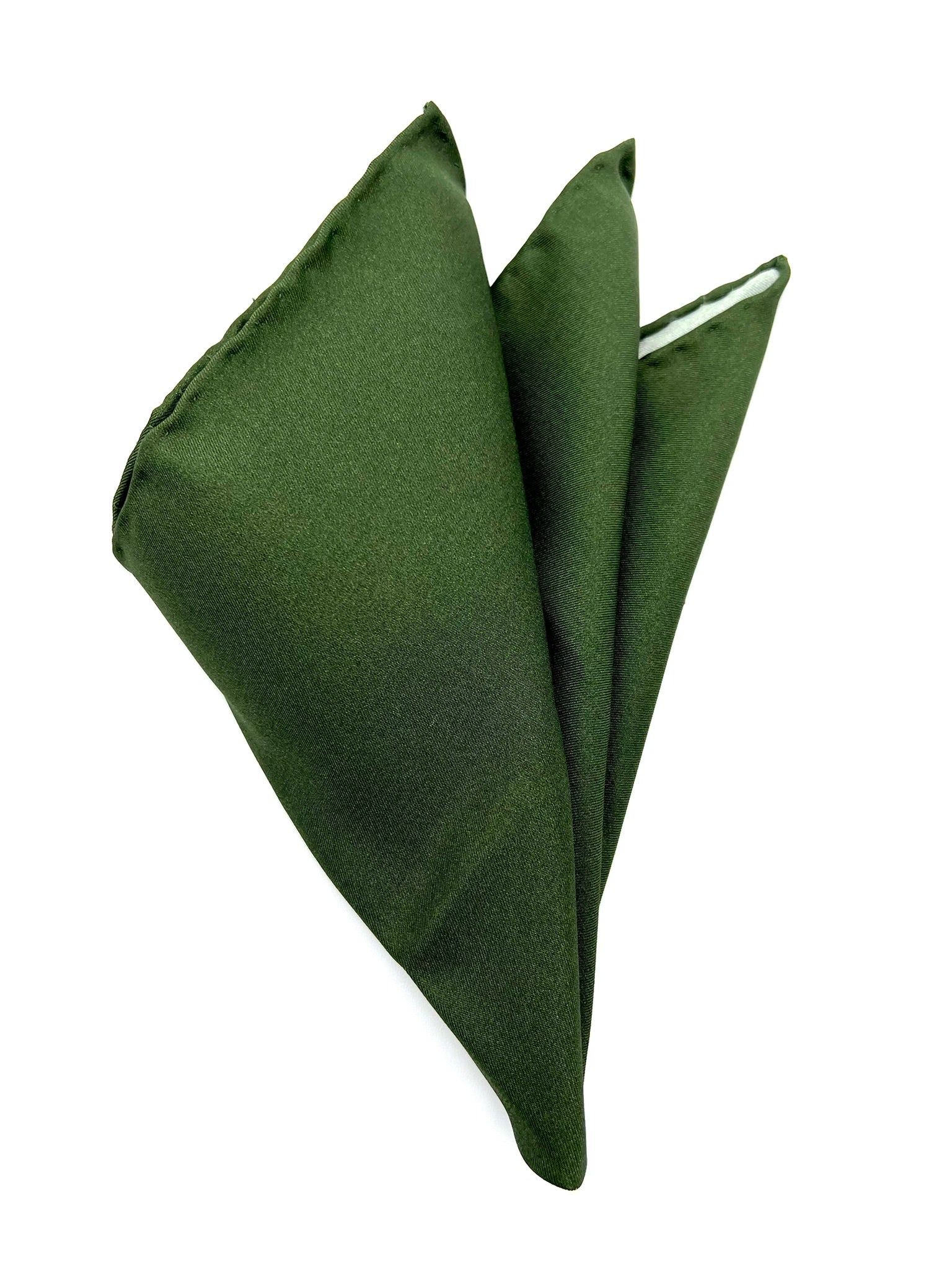Army Green Silk Pocket Square Handmade in Italy. Pocket Square in 100% pure Italian silk,  hand-finished edges.| Sartoria Dei Duchi - Atri