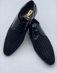 Elegant derby in glossy patent leather, printed upper,lightweight leather sole, unique, refined and elegant, ideal for a ceremony | Sartoria Dei Duchi - Atri