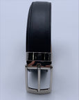 Black Matte Leather Belt. Belt in buffed calfskin 100% Genuine Leather Made in Italy. Belt width is 3.5 cm | Sartoria Dei Duchi - Atri