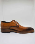 Classic Derby with smooth upper, 100% made in Italy, in hand-colored and antiqued Crust calf leather | Sartoria Dei Duchi - Atri