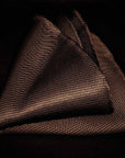 Rounded Pocket Square-100% Pure Silk-Brown base with a black pied de poule pattern-Fazzoletto da Taschino "Silvi"|Sartoria Dei Duchi-Atri