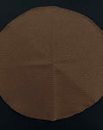 Rounded Pocket Square-100% Pure Silk-Brown base with a black pied de poule pattern-Fazzoletto da Taschino "Silvi"|Sartoria Dei Duchi-Atri