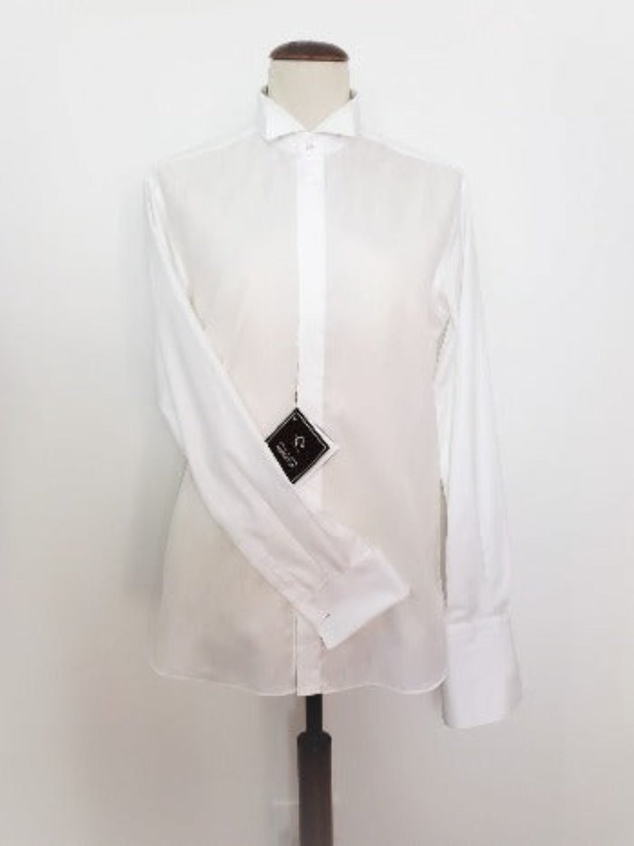 Tuxedo White Classic Shirt in Pure D&J Anderson Twill 200/2 Yarn Cotton