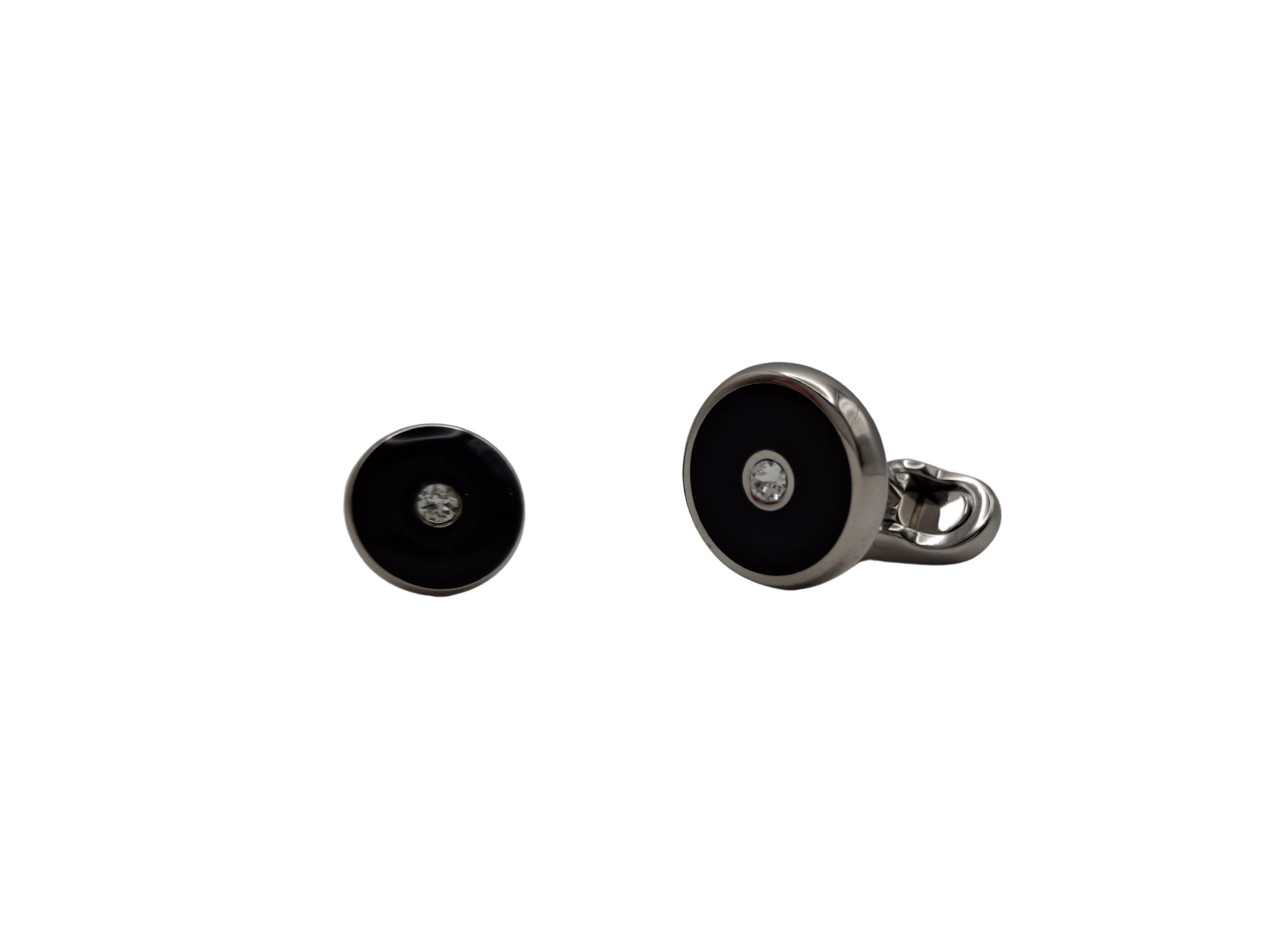 Adone Stud Set Cufflinks. Handmade from the highest quality materials, each pair combines elegance, precision and personality, reflecting the excellence of italian craftsmanship. Material: Brass palladium plated.- Sartoria Dei Duchi - Atri
