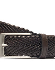 Handmade Braided Belt - Chocolate. Hand-woven and antiqued artisanal belt. Hand-woven leather. Artisan dyeing. A 120cm waist size corresponds to a size 60 pant. Total belt length (including buckle) is 135cm. 3.5cm metal buckle with a brushed finish. The belt is adjustable with a screw on the back and is very easy to cut.- Sartoria Dei Duchi - Atri