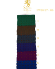 Color swatch with a patterned fabric sample and Sartoria Dei Duchi - Atri branding.