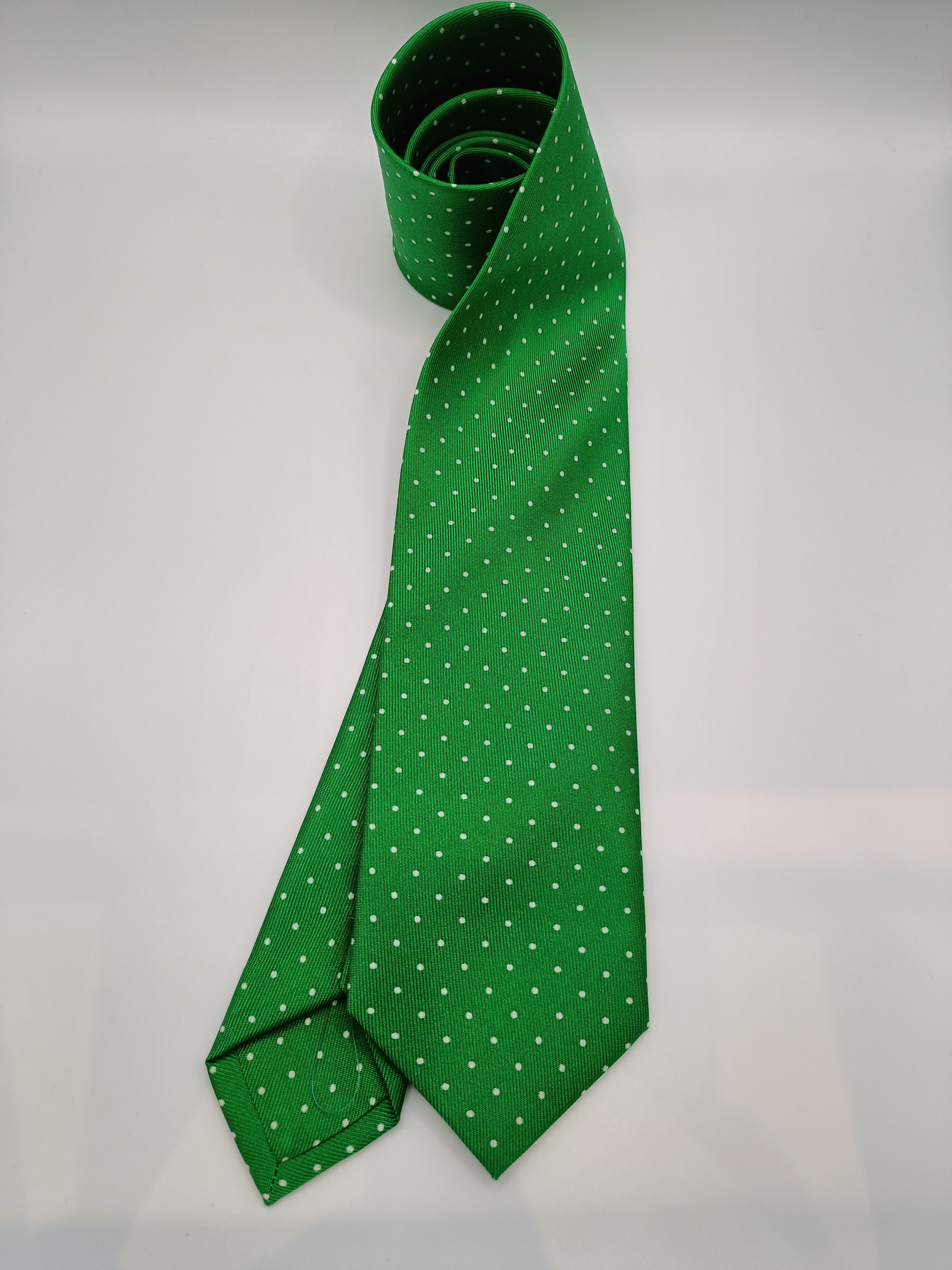 Grass Green and White Polka Dots Tie