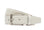 Handcrafted Tumbled Belt - Natural White. Tumbled and dyed calf leather. A 120cm waist measurement corresponds to a size 60 pant. Total belt length (including buckle) is 135cm. 3.5cm metal buckle with a brushed finish. The belt is adjustable with a screw on the back and is very easy to cut.- Sartoria Dei Duchi - Atri
