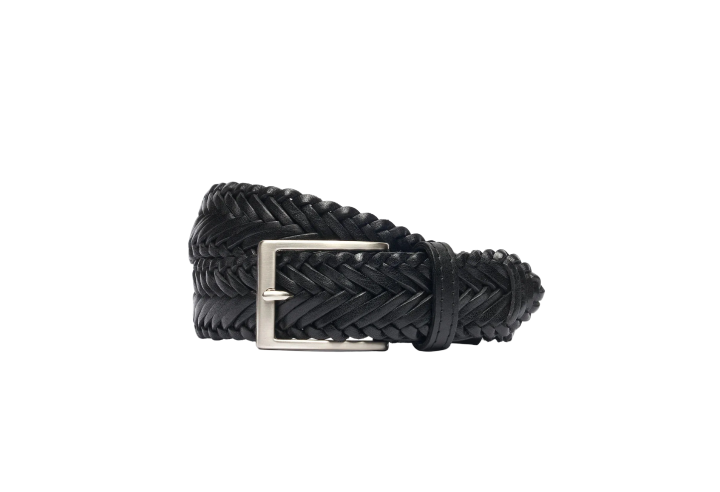 Handmade Braided Belt - Black. Hand-woven and antiqued artisanal belt. Hand-woven leather. Artisan dyeing. A 120cm waist size corresponds to a size 60 pant. Total belt length (including buckle) is 135cm. 3.5cm metal buckle with a brushed finish. The belt is adjustable with a screw on the back and is very easy to cut.- Sartoria Dei Duchi - Atri