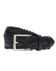 Handmade Braided Belt - Black. Hand-woven and antiqued artisanal belt. Hand-woven leather. Artisan dyeing. A 120cm waist size corresponds to a size 60 pant. Total belt length (including buckle) is 135cm. 3.5cm metal buckle with a brushed finish. The belt is adjustable with a screw on the back and is very easy to cut.- Sartoria Dei Duchi - Atri