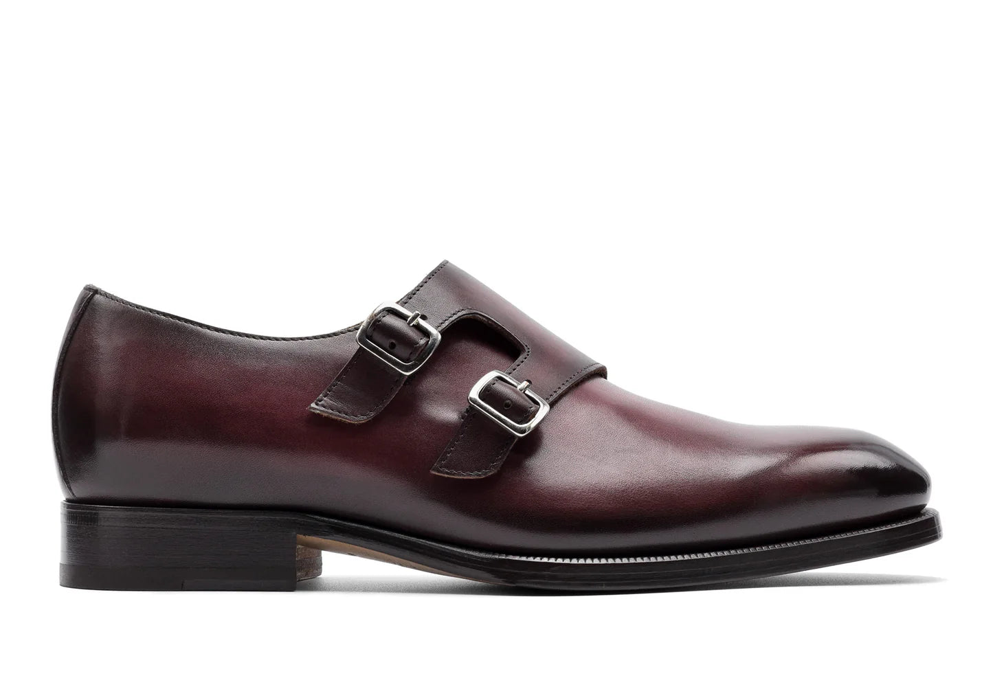 Leonardo - Bordeaux Antiqued. Last: Venice - Comfortable fit. Smooth Calf. Smooth calfskin. Tuscan tanned. 9mm sole. 27mm heel height. Tuscan leather. Blake construction with bottom stitching.- Sartoria Dei Duchi - Atri