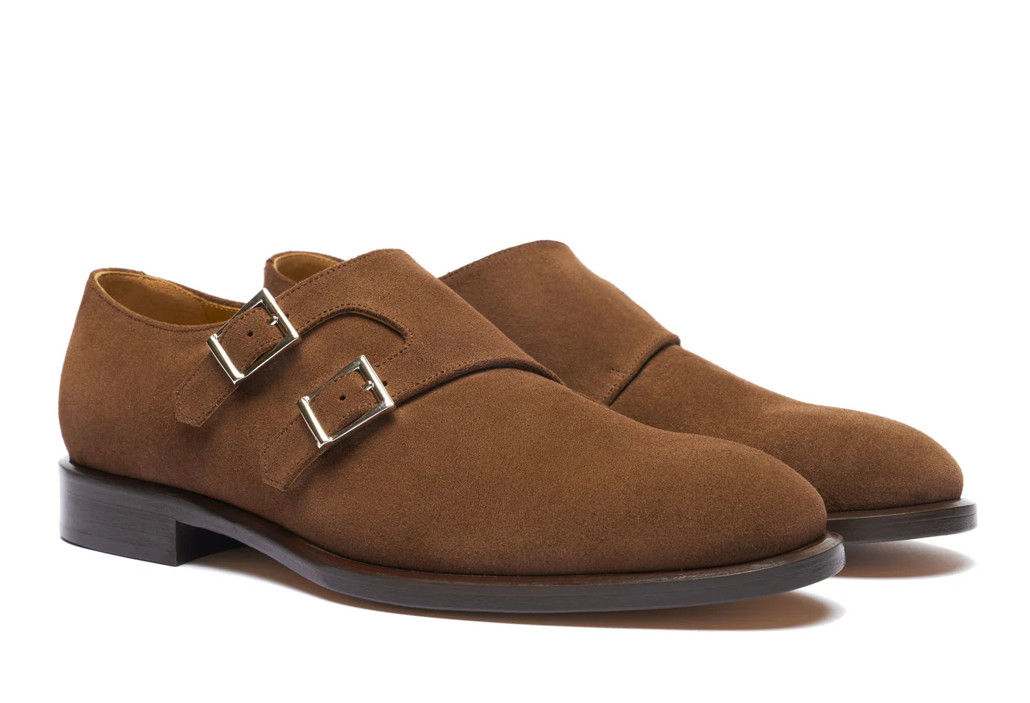 Leonardo - Cinnamon Suede. Comfortable fit. Suede Calf. Water-repellent suede calfskin. Tuscan tanned. 9mm sole. 27mm heel height. Tuscan leather. Blake construction with bottom stitching.- Sartoria Dei Duchi - Atri