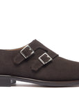 Leonardo - Coffee Suede. Comfortable fit. Suede Calf. Water-repellent suede calfskin. Tuscan tanned. 9mm sole. 27mm heel height. Tuscan leather. Blake construction with bottom stitching.- Sartoria Dei Duchi - Atri