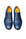 Pair of blue dress shoes on a white platform. - Sartoria Dei Duchi-Atri