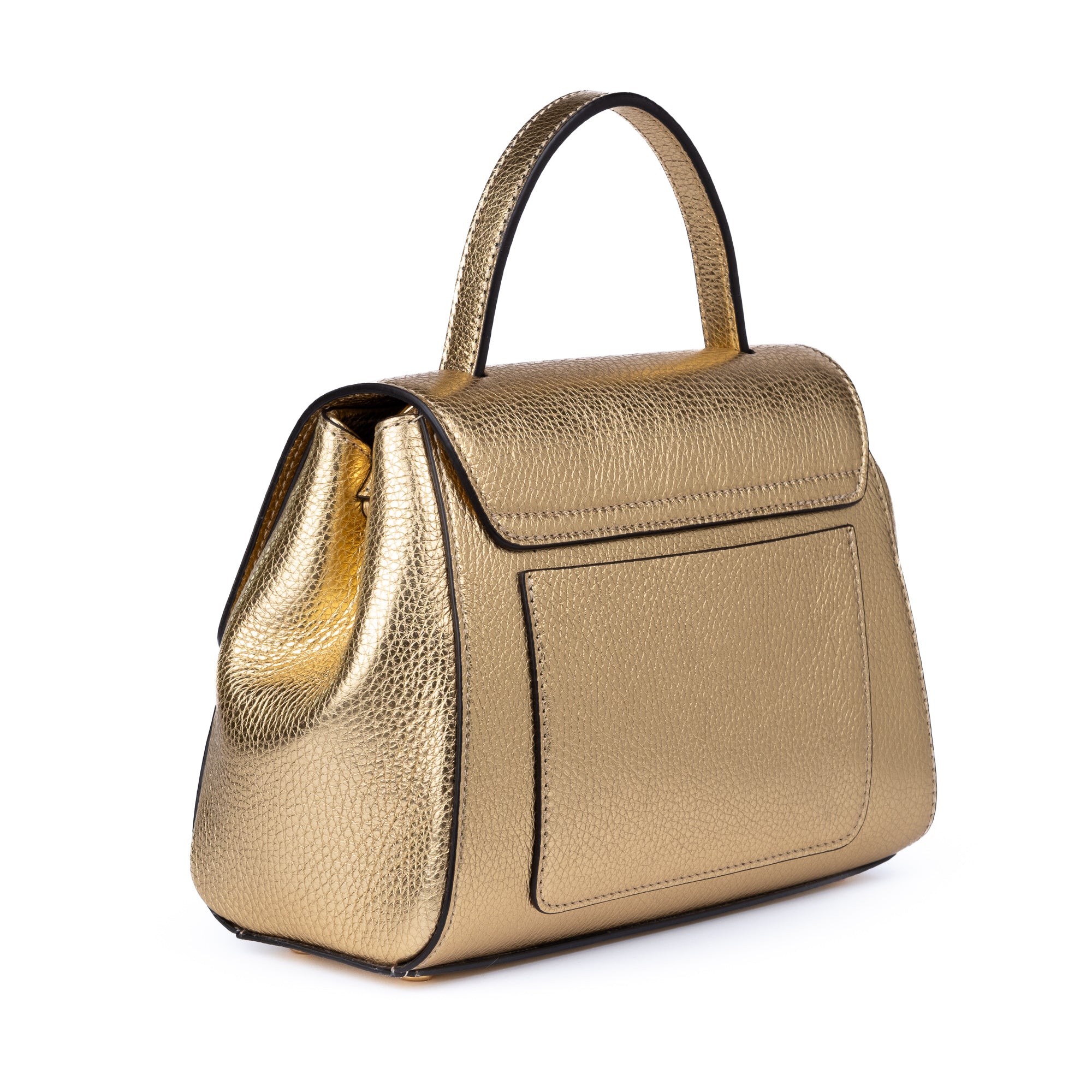 Gold handbag with a decorative clasp on a white background. - DEI DUCHI (AMALTEA)