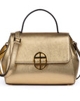 Gold handbag with a decorative clasp on a white background. - DEI DUCHI (AMALTEA)