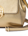 Gold handbag with a decorative clasp on a white background. - DEI DUCHI (AMALTEA)