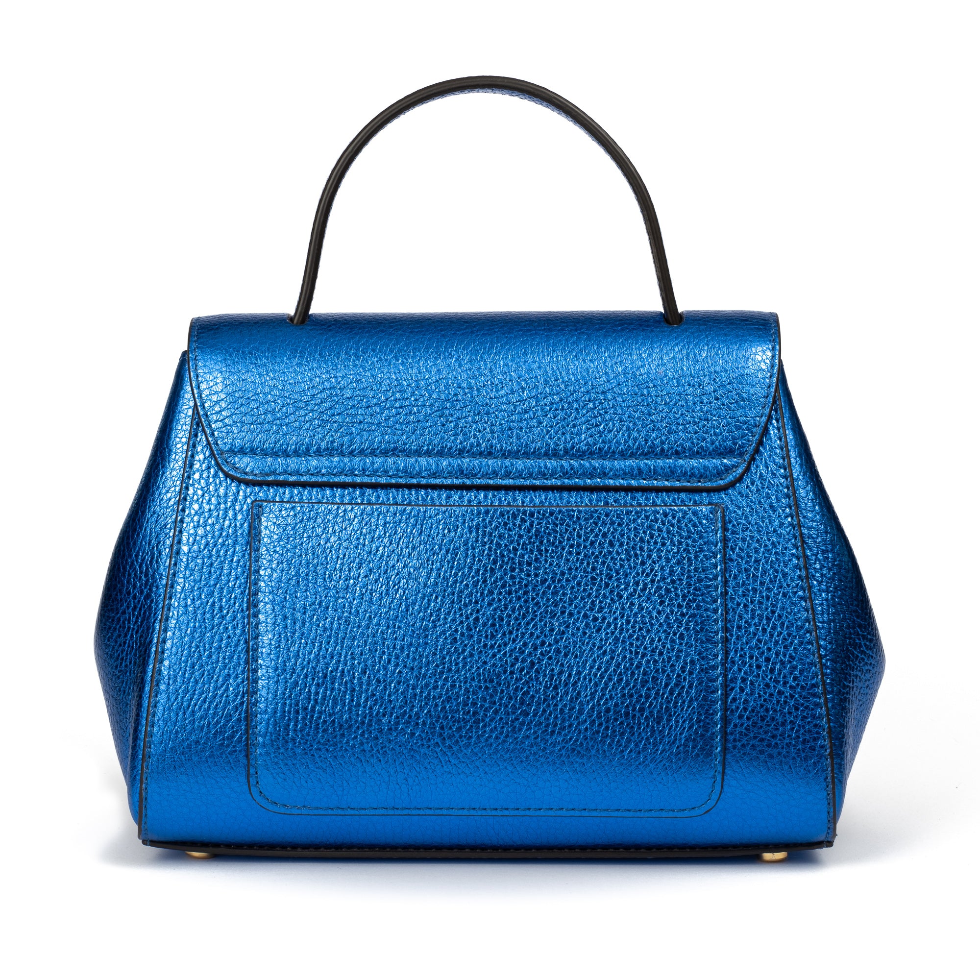 Blue handbag with a gold emblem on a white background. - DEI DUCHI (AMALTEA)
