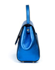 Blue handbag with a gold emblem on a white background. - DEI DUCHI (AMALTEA)