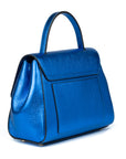 Blue handbag with a gold emblem on a white background. - DEI DUCHI (AMALTEA)