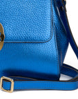 Blue handbag with a gold emblem on a white background. - DEI DUCHI (AMALTEA)
