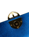 Blue handbag with a gold emblem on a white background. - DEI DUCHI (AMALTEA)