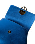 Blue handbag with a gold emblem on a white background. - DEI DUCHI (AMALTEA)