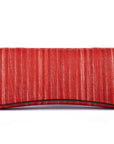 Red handbag with a chain detail, Red clutch bag with a gold emblem on a white background - DEI DUCHI (ALMATEA)