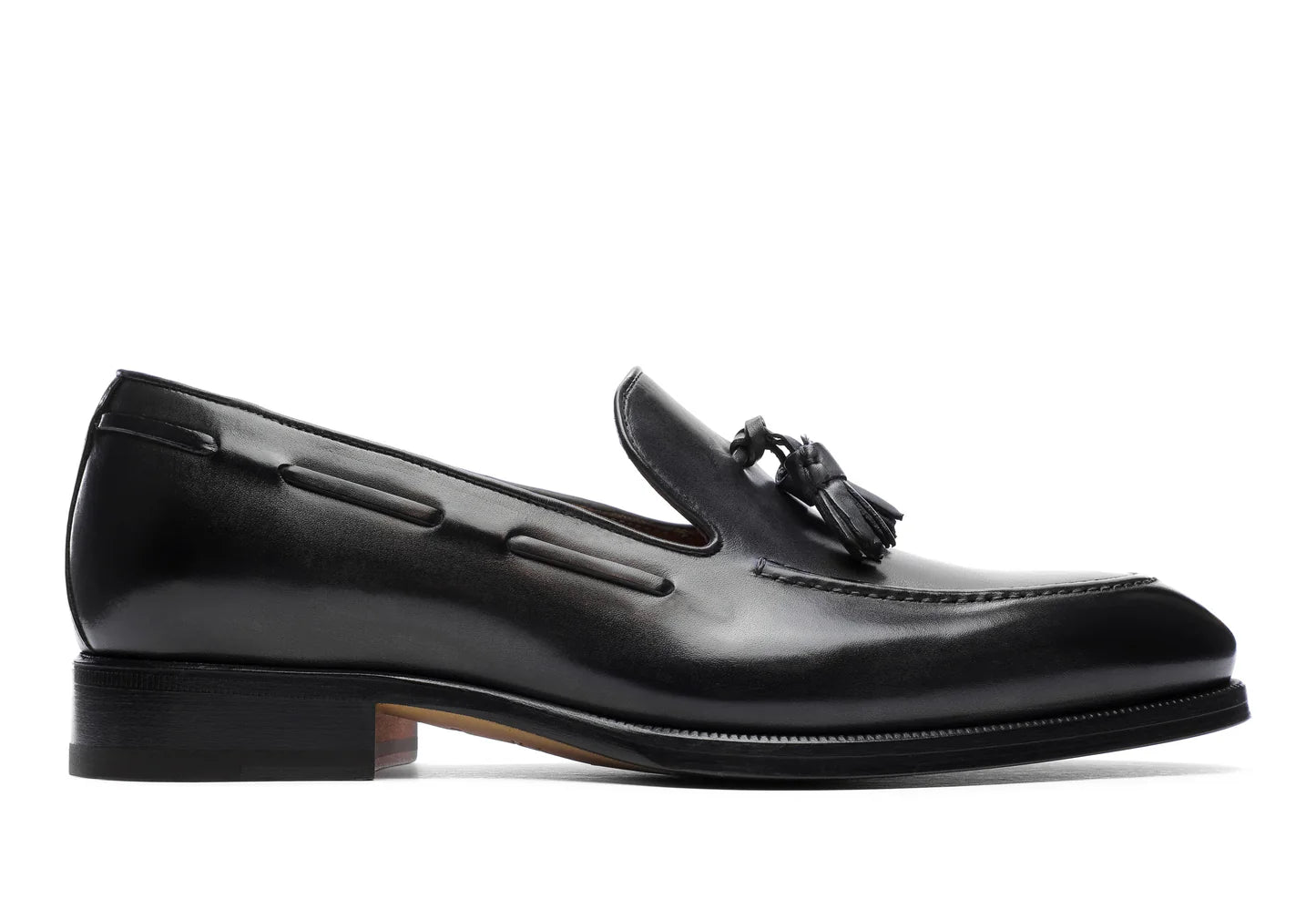 Umberto Charcoal Antiqued. Crust Calf. White full/grain calfskin. Tuscan tanned. Hand-dyed and antiqued leather. 9mm sole. 27mm heel height. Tuscan leather. Blake construction with bottom stitching. - Sartoria Dei Duchi - Atri